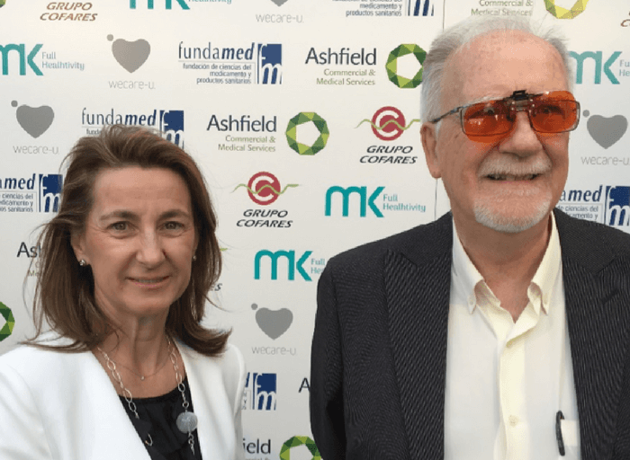 Premios Fundamed. Concha Martinez Dra. Relaciones Institucionales Allergan y Jacinto Zulueta Presidente Mácula Retina